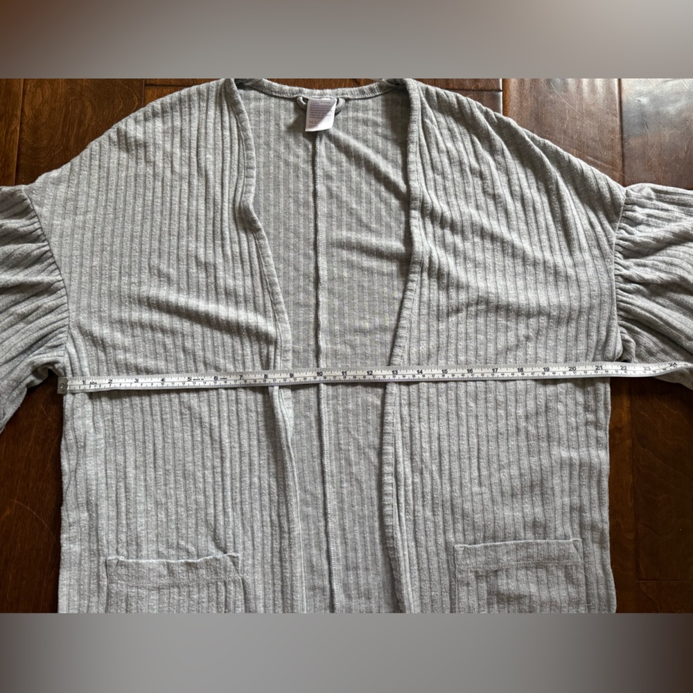 Stars Above M/L Wide Ribbed Open Front Robe - Gray - Picture 4 of 7